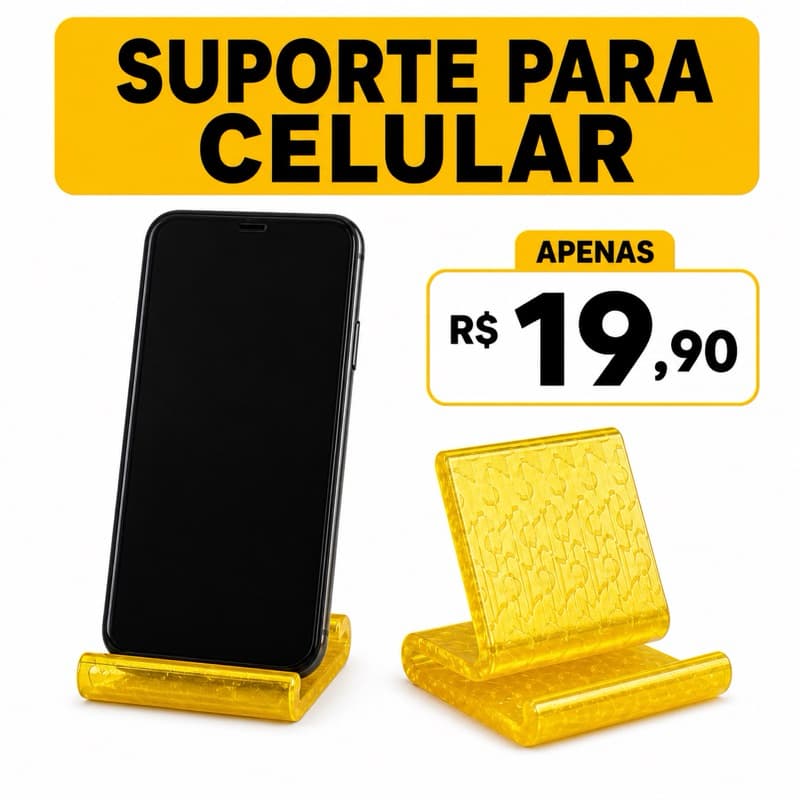 Suporte para Celular em Impressão 3D – Compacto e Resistente