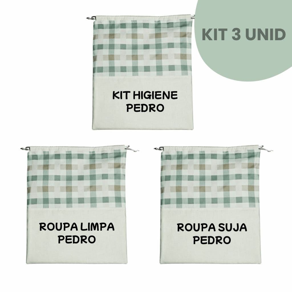 Saquinho Organizador Personalizado Nome Resistente à Umidade Roupa Suja Limpa Maternidade Bolsa Mochila