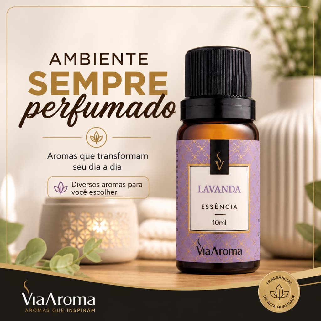 Essência Via Aroma 10ml Aromatizador Ambiente Difusor Casa Quarto Diversas Fragrâncias