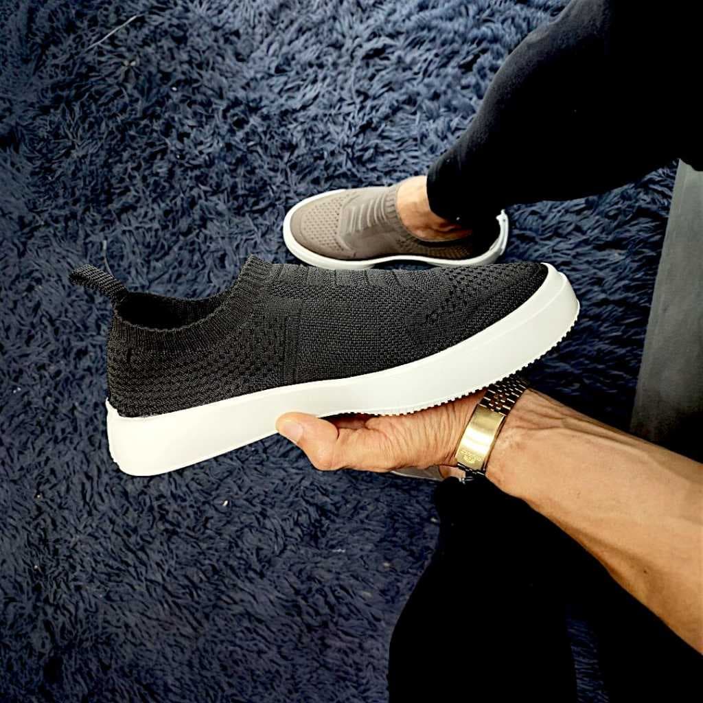 Tênis Masculino Knit Sem Cadarço Leve Casual Sola De EVA Alfa Summit
