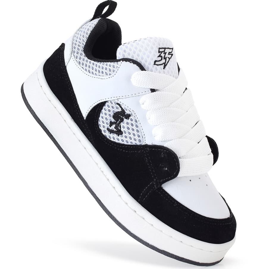 Tênis infantil Masculino 3F Escolar Skatista Casual Camurça Skate Nylon Respirável Macio Leve Sola Antiderrapante