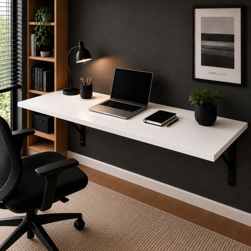 Mesa Suspensa 1,20m Mdf Home Office Escrivaninha Computador Quarto Escritorio Moderna