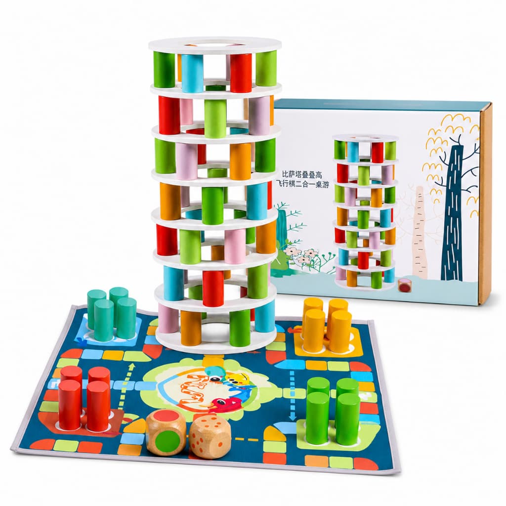 Brinquedo Pegagógico Empilhar Blocos Montessori Madeira Desenvolvimento Infantil Coordenação Dicção
