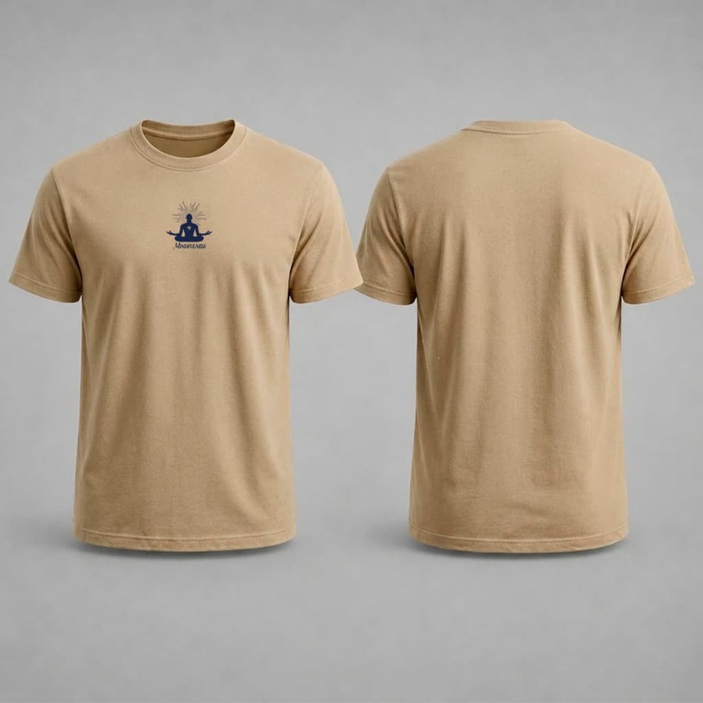 Camiseta Masculina Mants Mindfulness Malha Penteada 30.1 Premium Meditação Toque Macio Equilíbrio