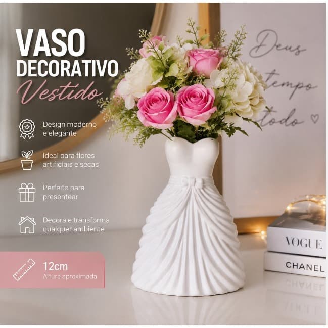 Vaso Decorativo Porta canetas Porta treco Vestido Casamento