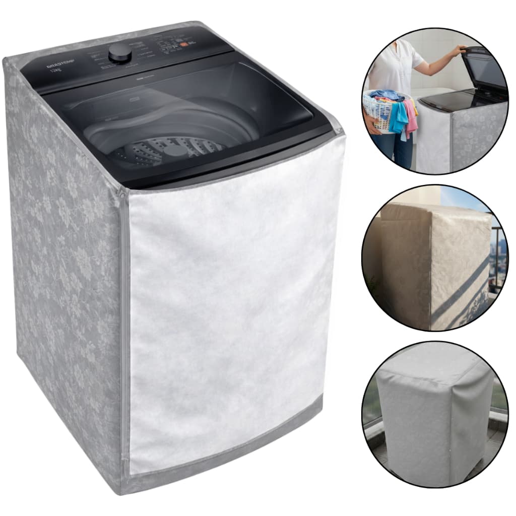 Capa Maquina Electrolux LED 13kg 14kg Impermeavel Protetora Sol Chuva Maresia Sereno Riscos Ziper Reforçada