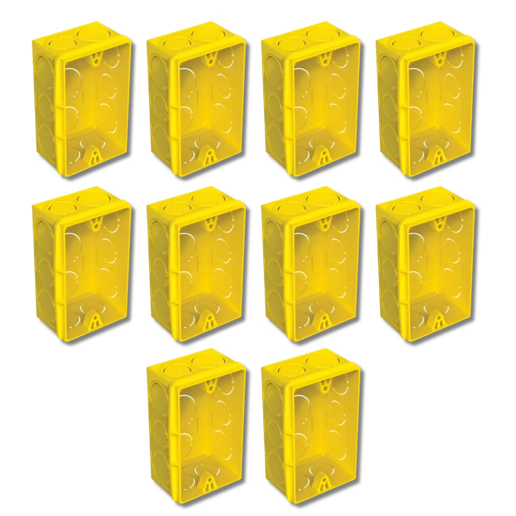 Kit 10 Caixa Retangular De Luz Tigreflex 4x2 Amarela Tigre