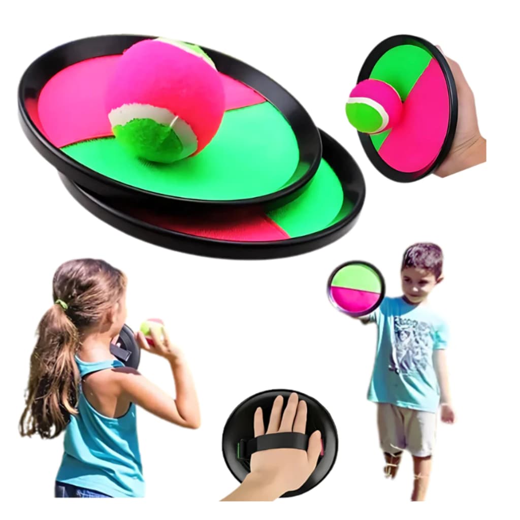 Kit Raquete Frescobol Bateu Colou Peteca Tênis C/ Bolinha Bate Gruda