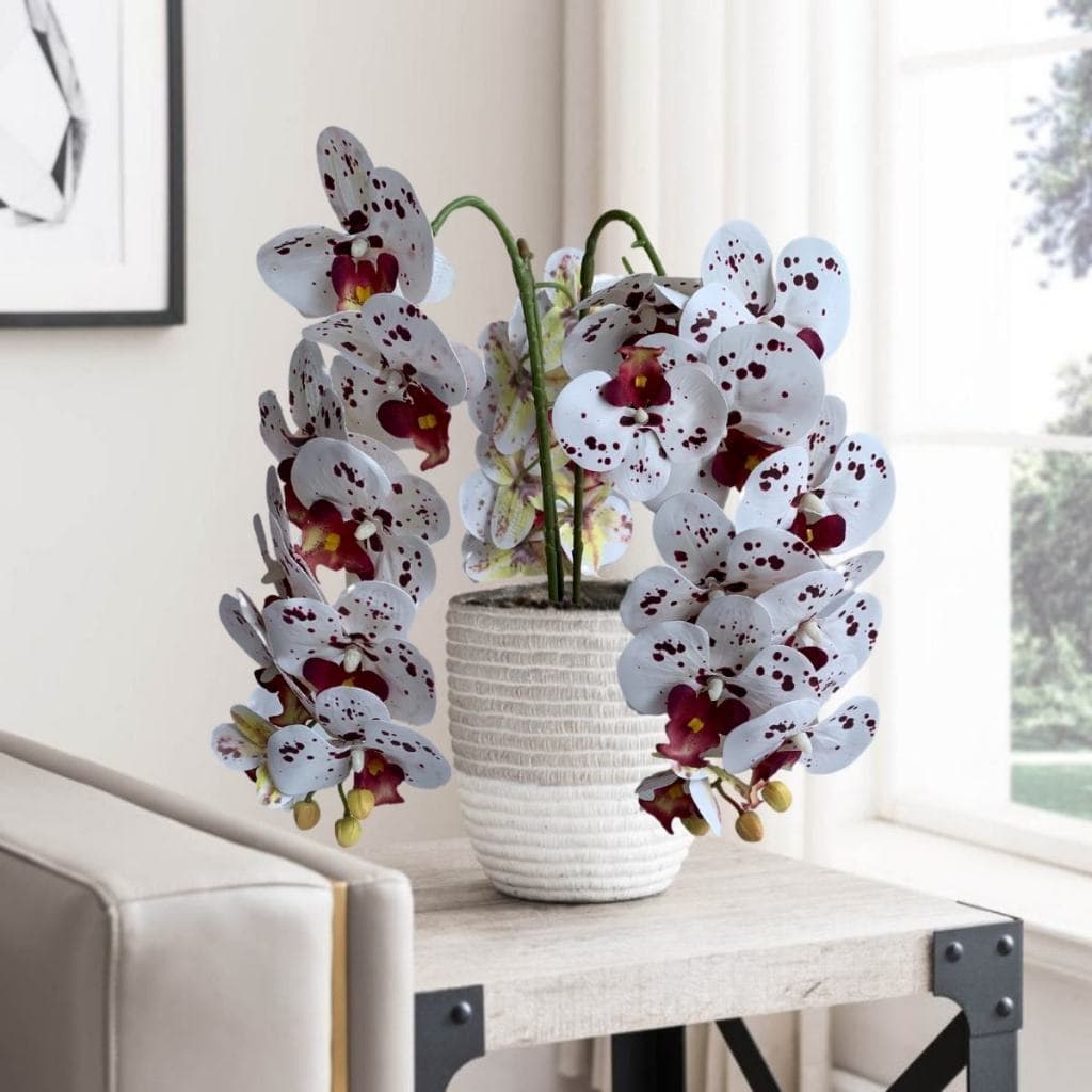 Orquídea Branca Artificial 100cm Realista Toque De Seda Para Vasos E Decoração Luxo