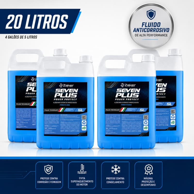 4 Unid Aditivo Radiador Azul Pronto Uso 20 Lt Arrefecimento Anticorrosivo Motor
