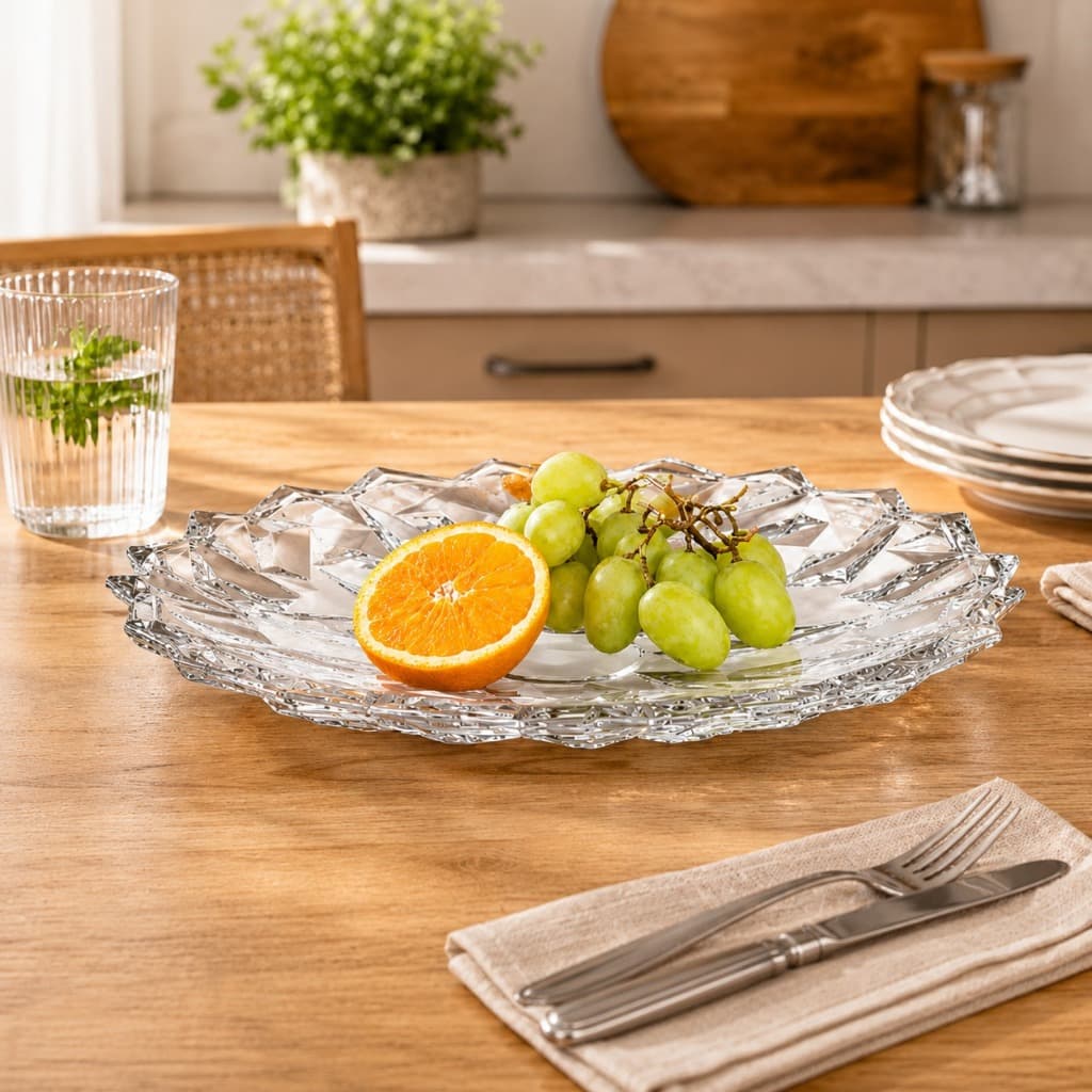 Centro de Mesa Diamond Transparente Raso 33cm