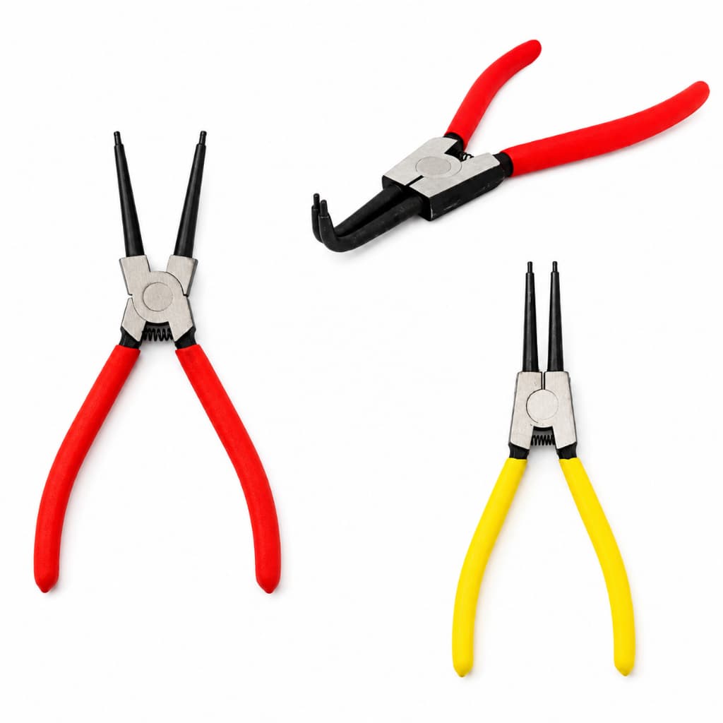 Kit 3 Alicates para Anéis Trava Interno Externo Reto e Curvo FBG Profissional