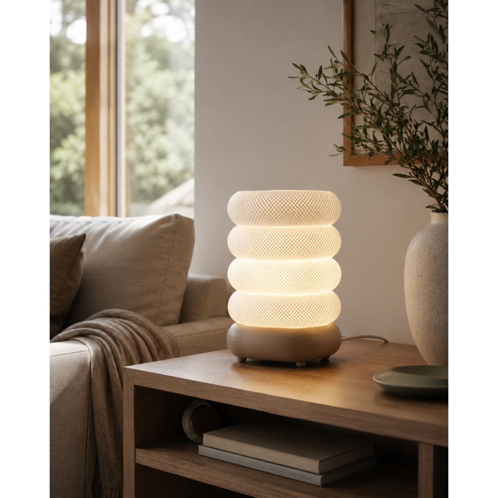 Luminária de Mesa Gomo 3D Luz Aconchegante LED Bivolt Para Quarto Sala Decoração Moderna