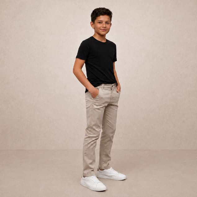 Calça INFANTIL de Sarja Menino Alta Qualidade Slim Fit Brim Criança