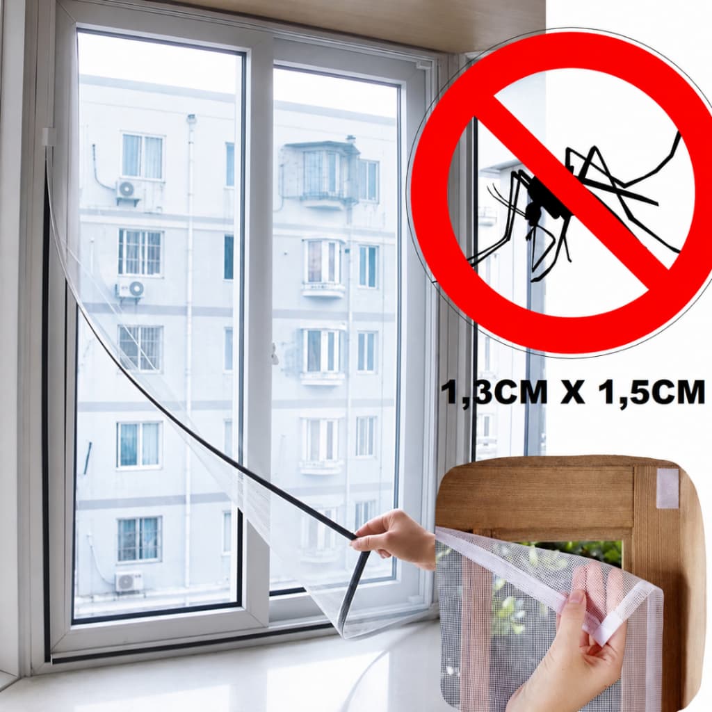 Tela Mosquiteiro Para Janela 1,3x1,5m Com Velcro Anti inseto Mosquito Janela Autocolante Pernilongo