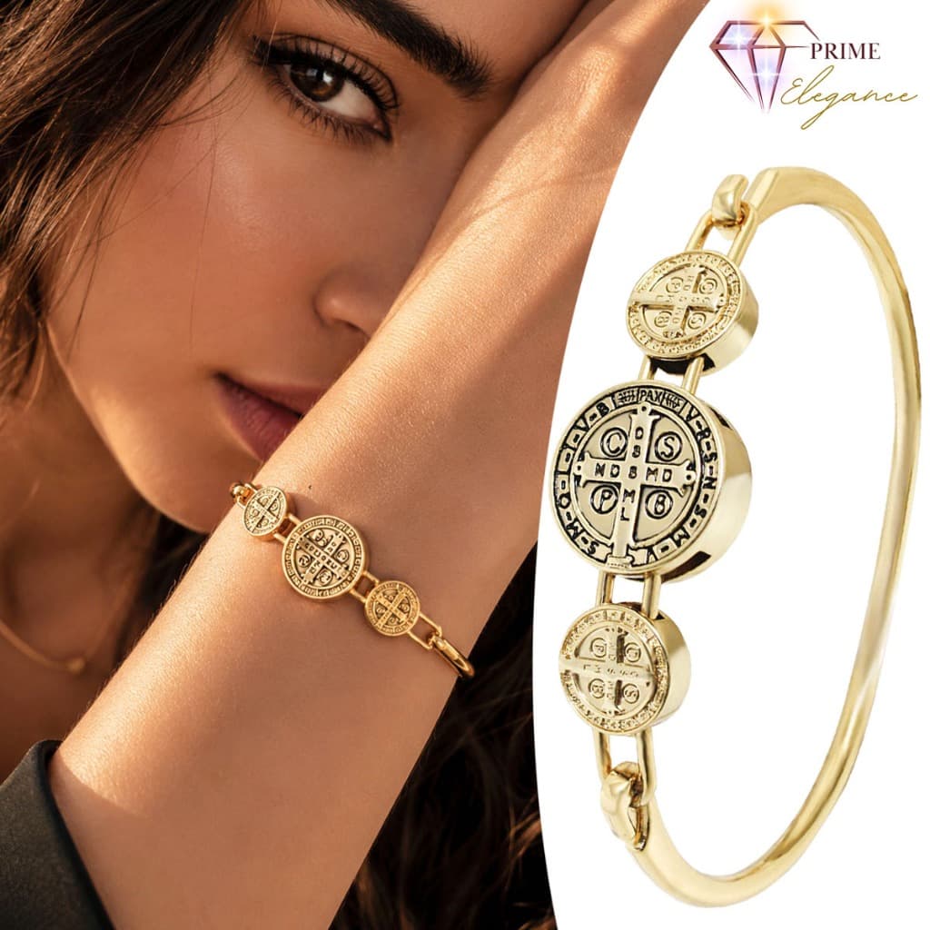 Bracelete São Bento Feminino Luxo Banhado Ouro 18k Premium | Modelos Exclusivos