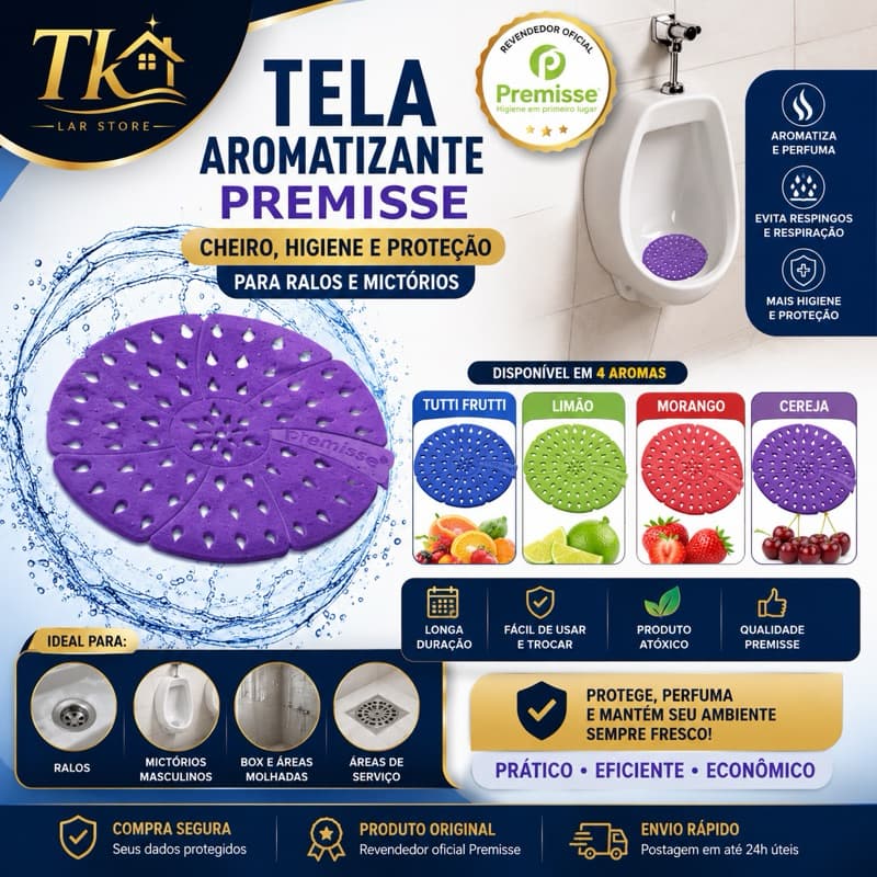 KIT Telas Aromatizantes Premisse - odorizadora para ralo e mictório - frangâncias