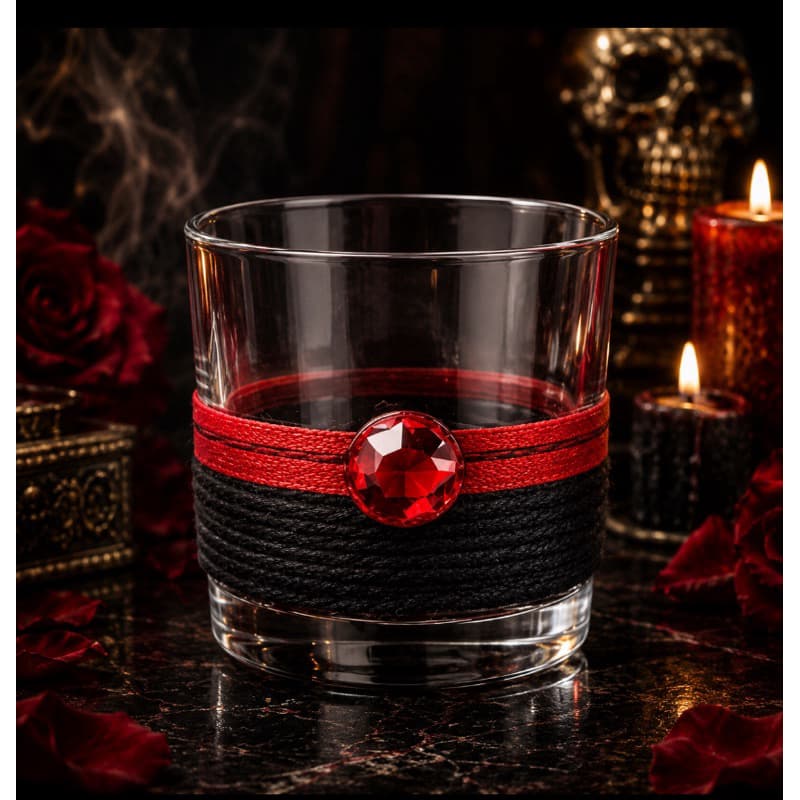 Copo Whisky Exu Luxo Decorado |Ritual Umbanda e Quimbanda |Taça Mística Premium|Copo Decorado Luxo para Whisky|Ritual
