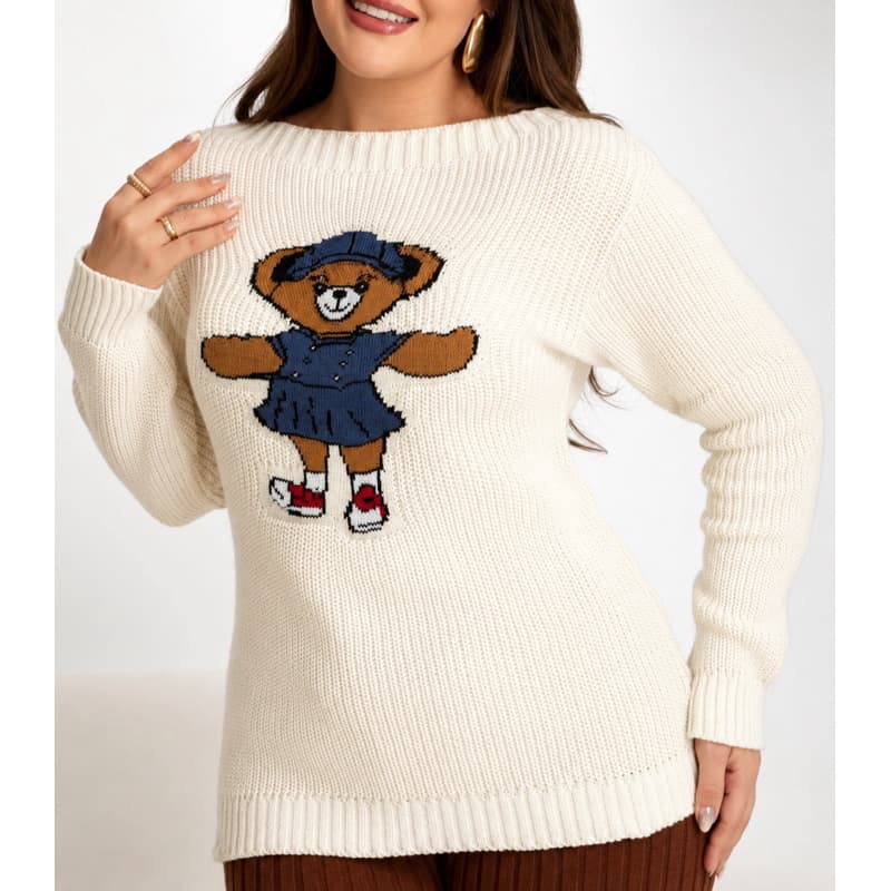 Blusa Feminina Tricot Manga Longa Com Trança Inverno