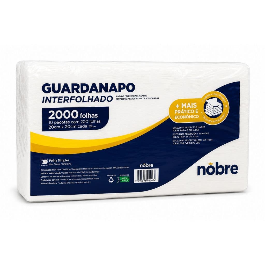 Pacote De Guardanapo Interfolhado 10x20 - 2000 Unidades