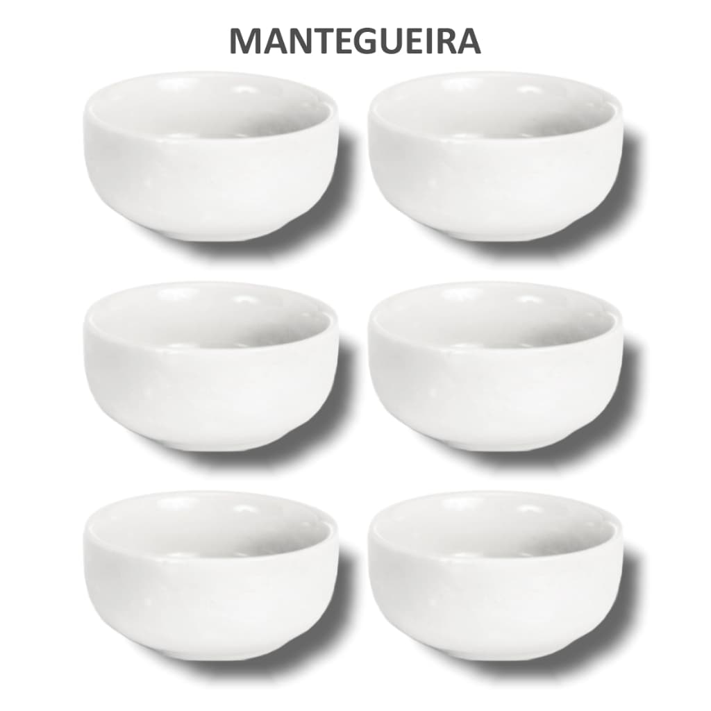 Manteigueira de porcelana - 06 unidades