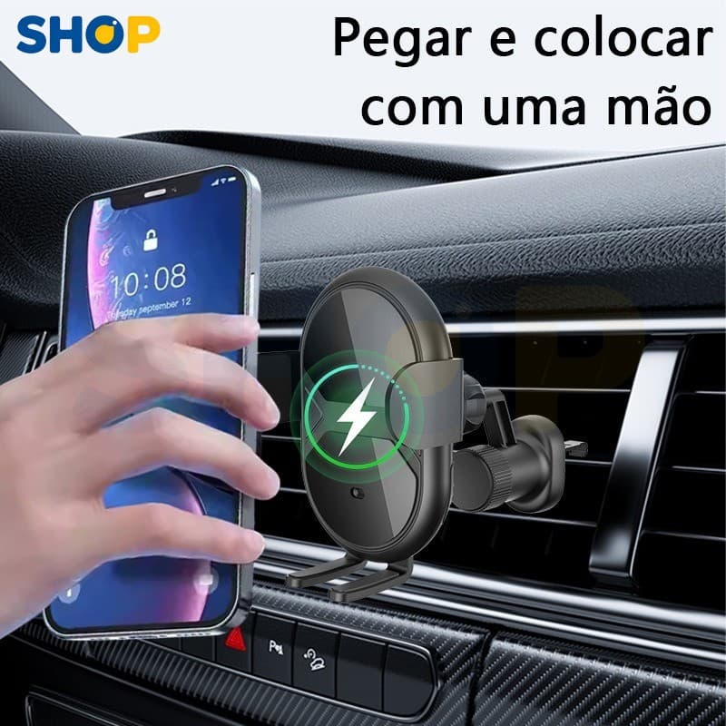 Suporte Veicular Celular Com Carregador Por Indução Sem Fio-J2