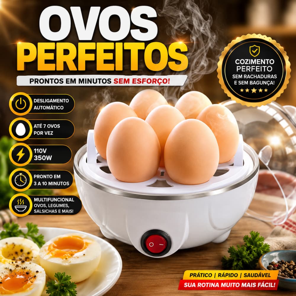 Cozedor de Ovos Elétrico Multifuncional - Egg Cooker 110V - (Cores Sortidas)