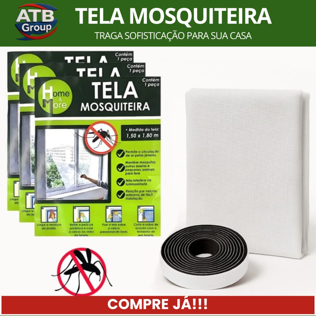Tela Mosqueteira com Velcro Tamanho Ajustável Contra Insetos Mosquito Baratas Proteção Total