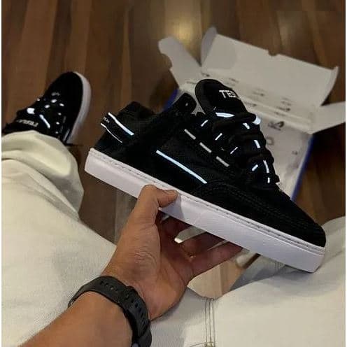 tenis tesla coil unissex masculino e feminino, casual esportivo,skatista, streetwear,suede ,confortável lançamento midni