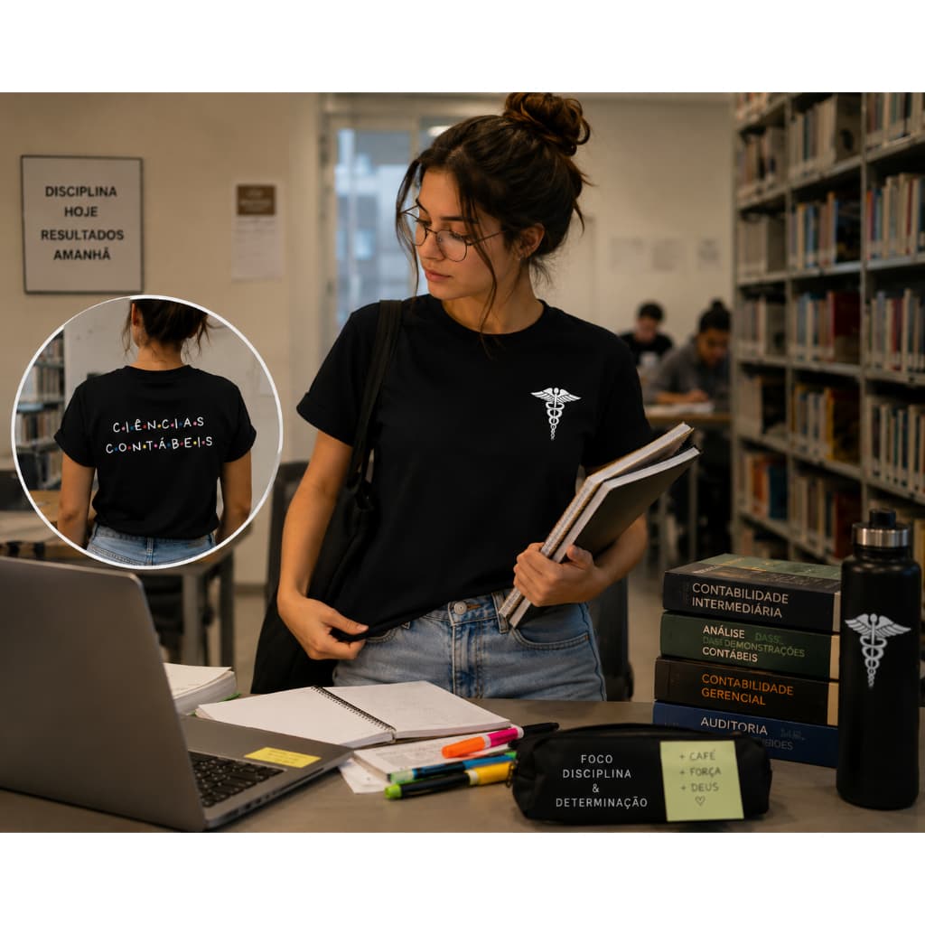 Camiseta  Ciências Contábeis Unissex Faculdade Profissão Curso  100% Algodão