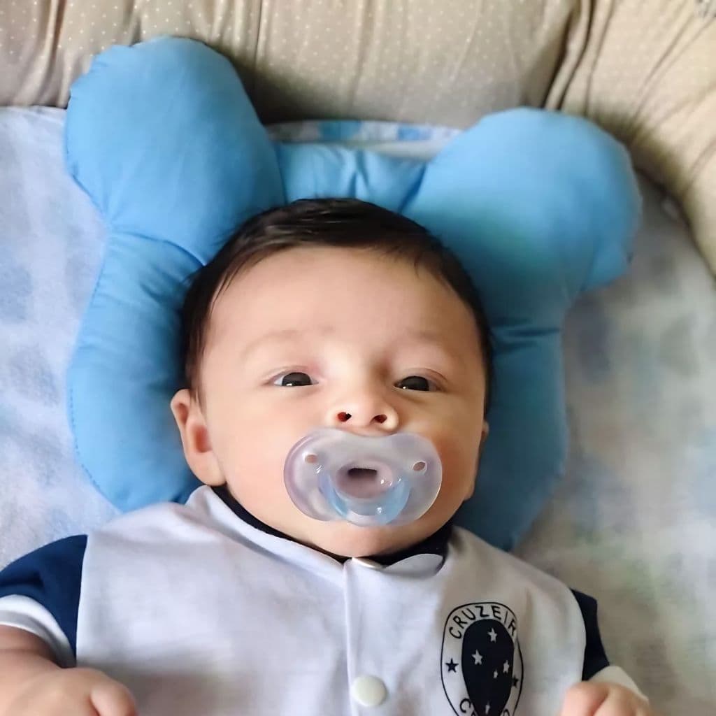 Travesseiro Cabeça Chata Bebê Plagiocefalia Urso Anatômico Happy Line Preventor Recém Nascido de 0 à 6 meses - Modelador