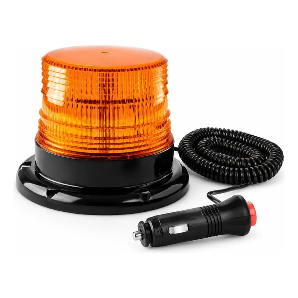 Giroflex Led C/ Imã Luz Emergência 12v 24v Tomada Veicular D2r Preto Ambar