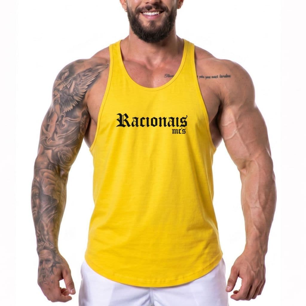 Regata Racionais Mc Treino Musculação Modelo Bodybuilder Masculina Academia