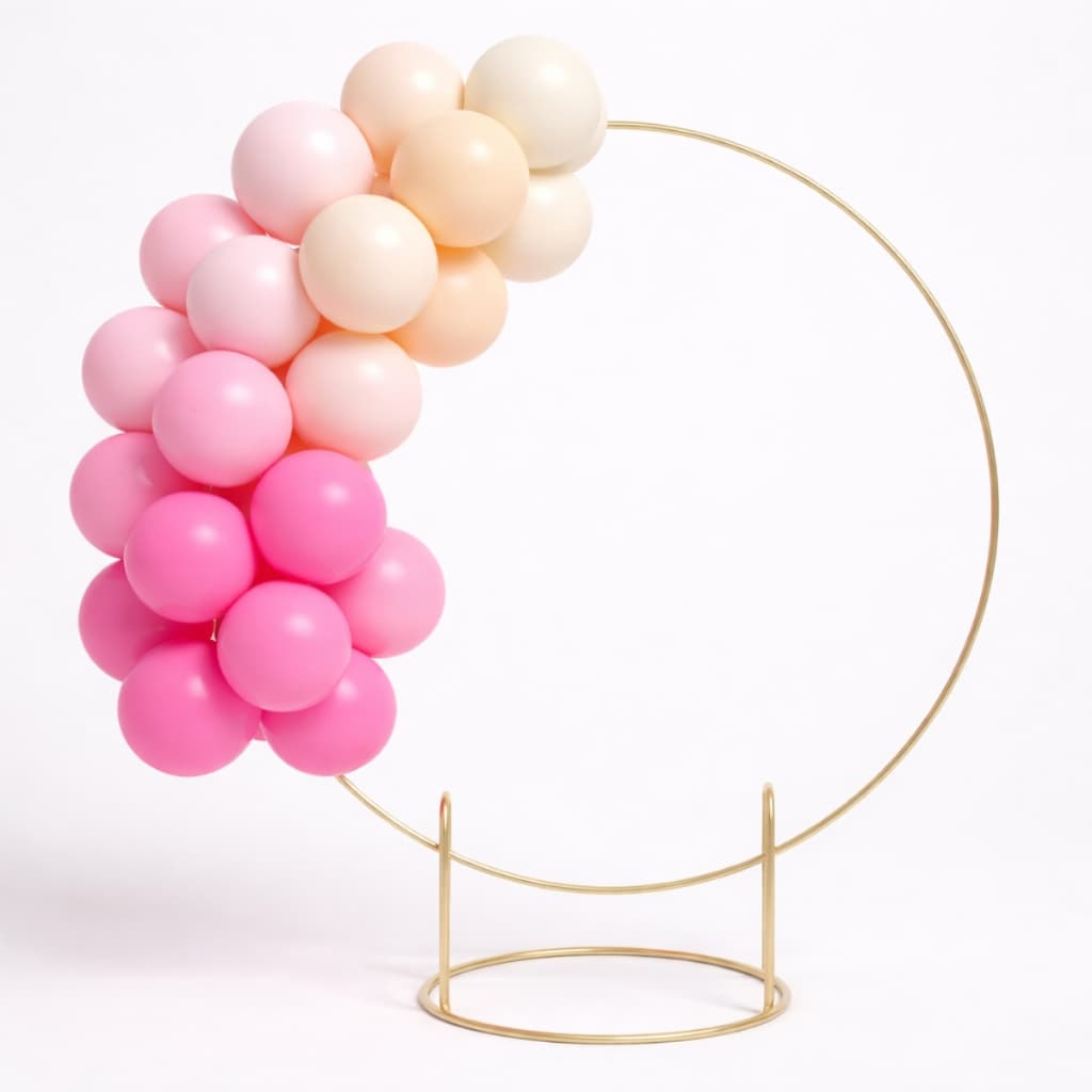 Suporte Mini Arco Redondo de Mesa 50cm Decoração Festa Aniversário Casamento Painel Ferro