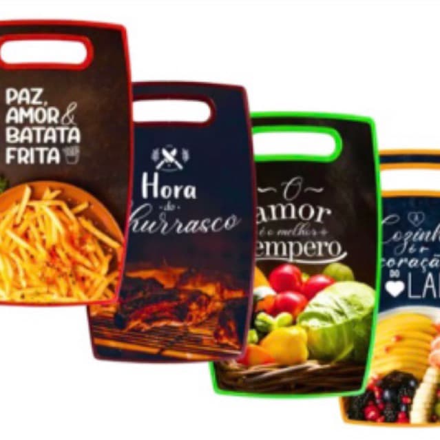 Tábua de Corte Plástica para Cozinha - Resistente e Decorativa, Fácil de Usar