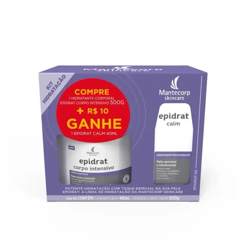 Kit Mantecorp Creme Hidratante Corporal Epidrat 500g+ Hidratante Facial Epidrat Calm 40ml