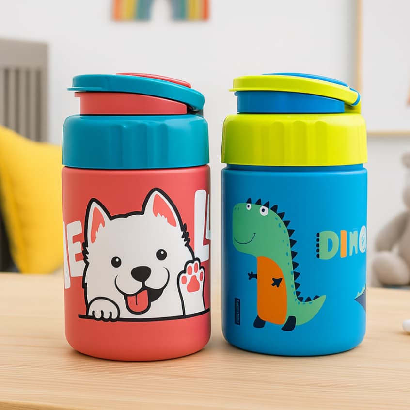 Garrafinha De Água 300ml Plástica Pick Me Squeeze Infantil Com Alça Escola Viagem