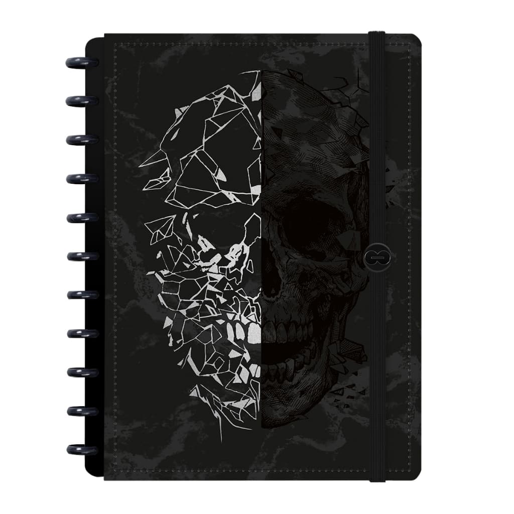 Caderno De Disco Iscool Inteligente Dark Bloom Memento Mori P M G M+ G+