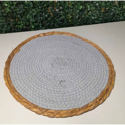 Lugar Americano De Fibra Natural E Algodão 38cm Cinza