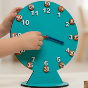 Relógio pedagógico-em MDF -minutos móvel com imã -Dados Adianta/atrasa para aprender as horas brincando- reforço escolar