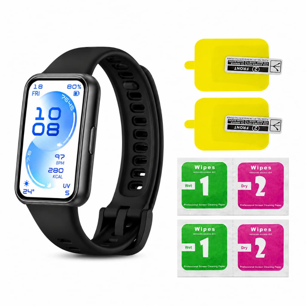 Película TPU Gel para Huawei Band 11 / 11 Pro, Transparente, com 2 Unidades e Lenços de Limpeza