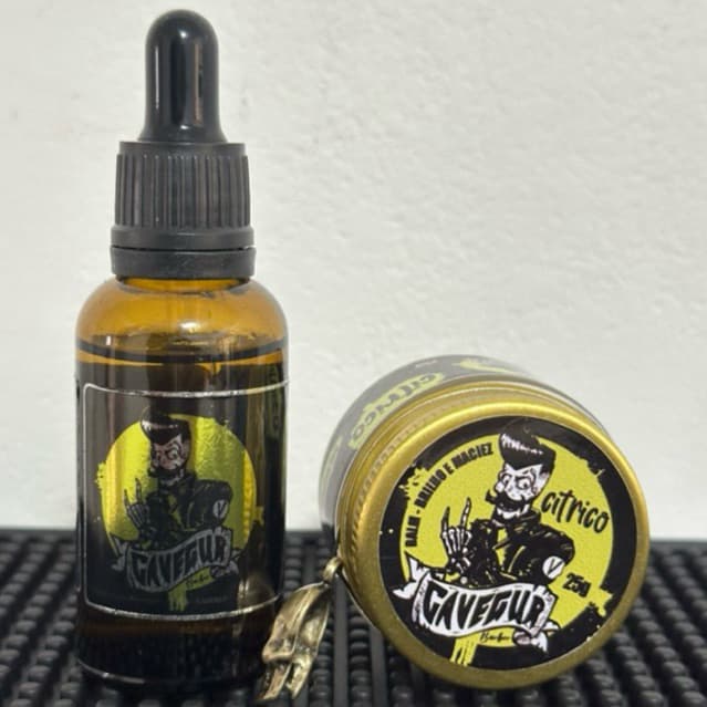 KIT CAVEGUR Balm para Barba 25g + Óleo para Barba 30ml essência CITRICO CAVEGUR - ENVIO IMEDIATO