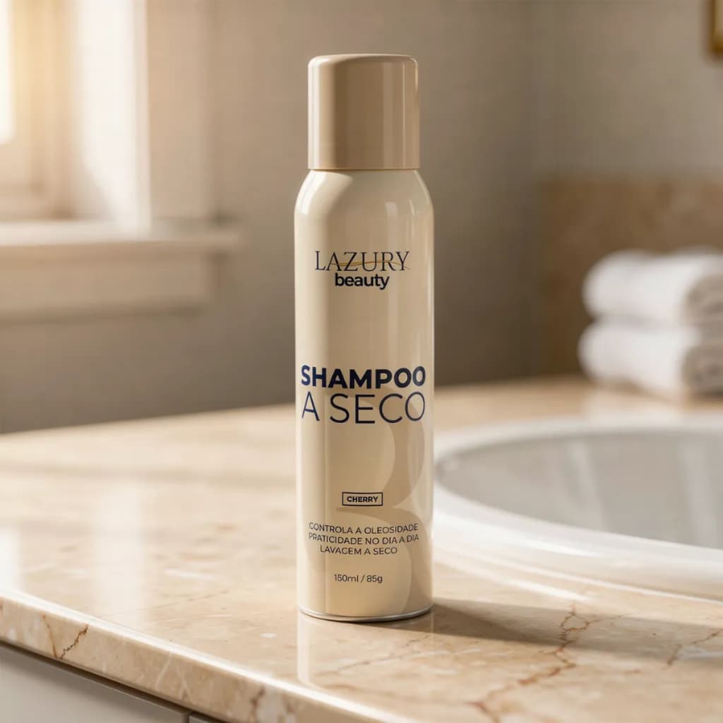 Shampoo a Seco Lazury 150ml Spray Prático Para Todos Tipos De Cabelo Controla A Oleosidade