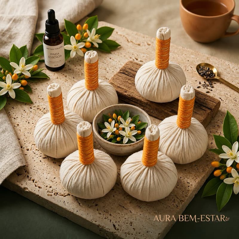 Kit 3 Pares Pindas (6 unidades) Chinesas Laranjeira – Massagem Relaxante e Alívio de Estresse - Aura Bem-Estar
