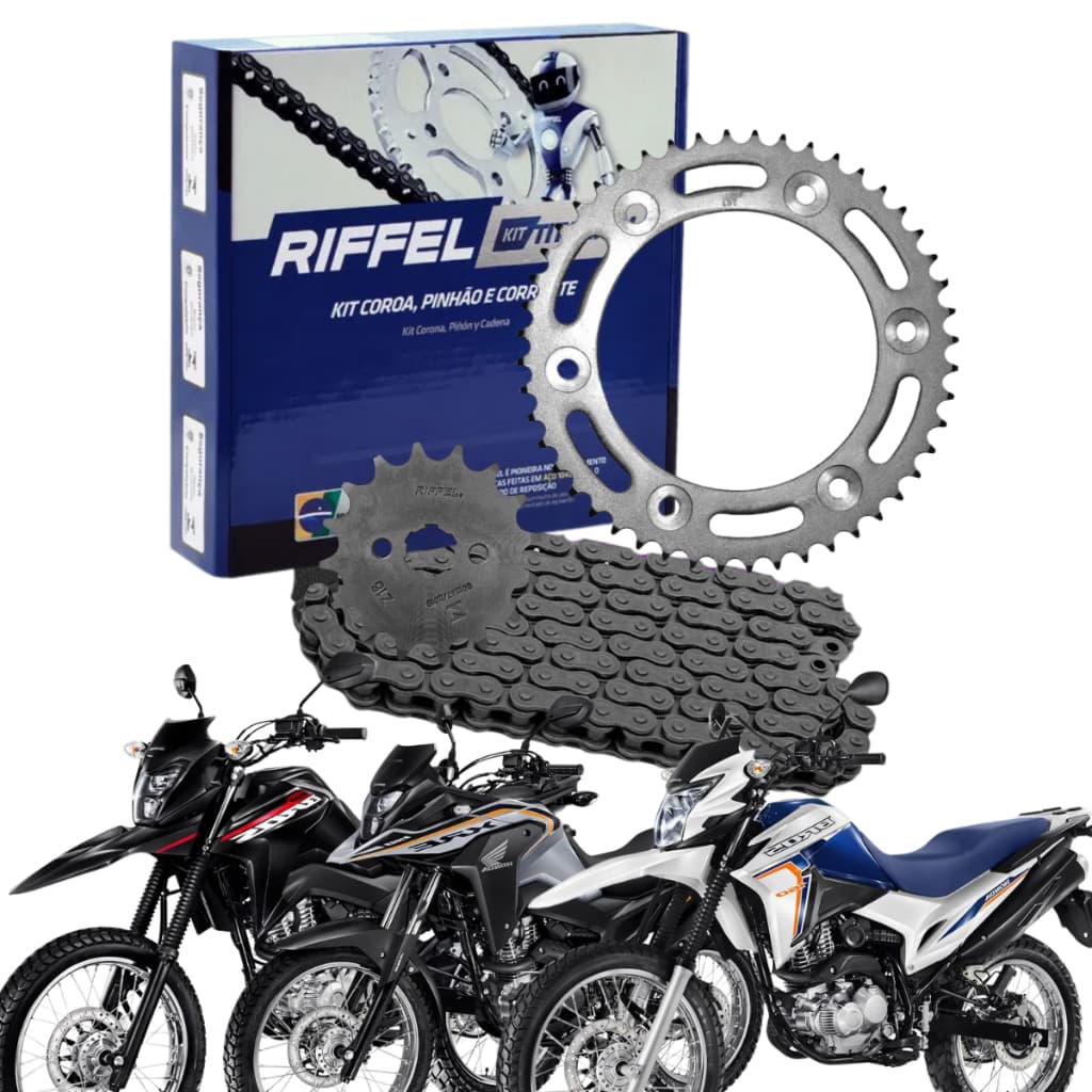 Kit Transmissao Bros 160 Xre 190 2016 2018 2021 2022 2025 Riffel