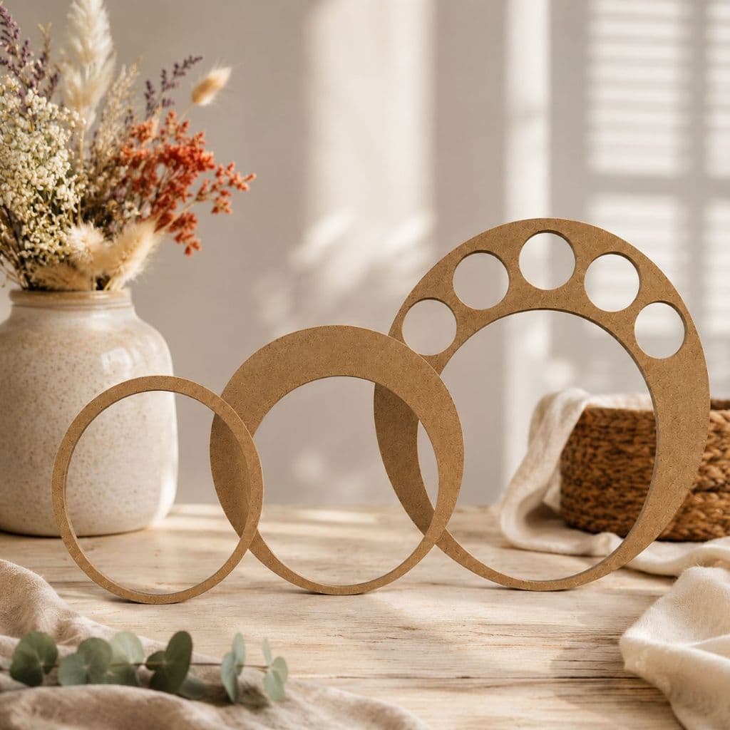KIT 5 Mini Arcos de MDF para Artesanato e Crochê Festa Decoração Presentes LUM3