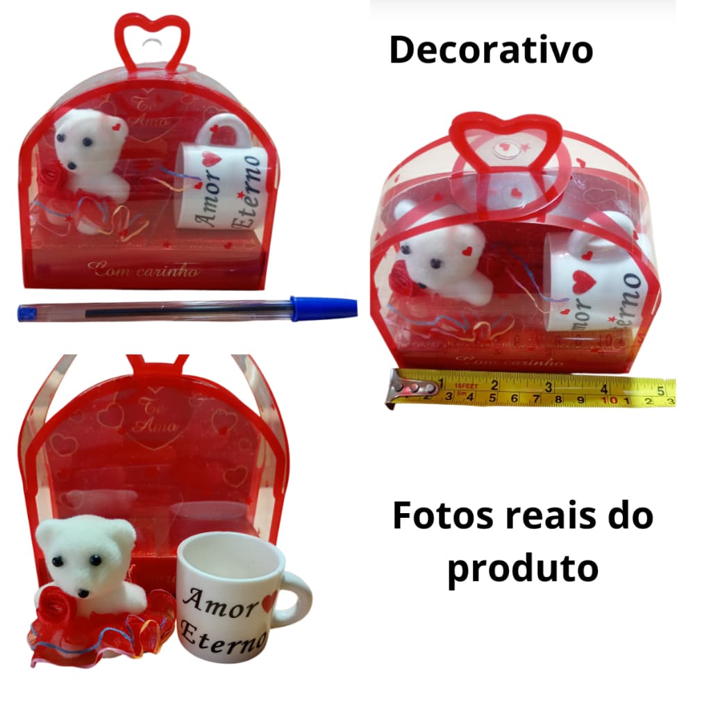 ursinho com xícara miniatura, lembrancinha