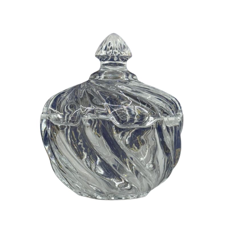 Bomboniere de Vidro Cristal 350ML  Ondulado - Baleiro Potiche Transparente de Mesa para Lembrancinha