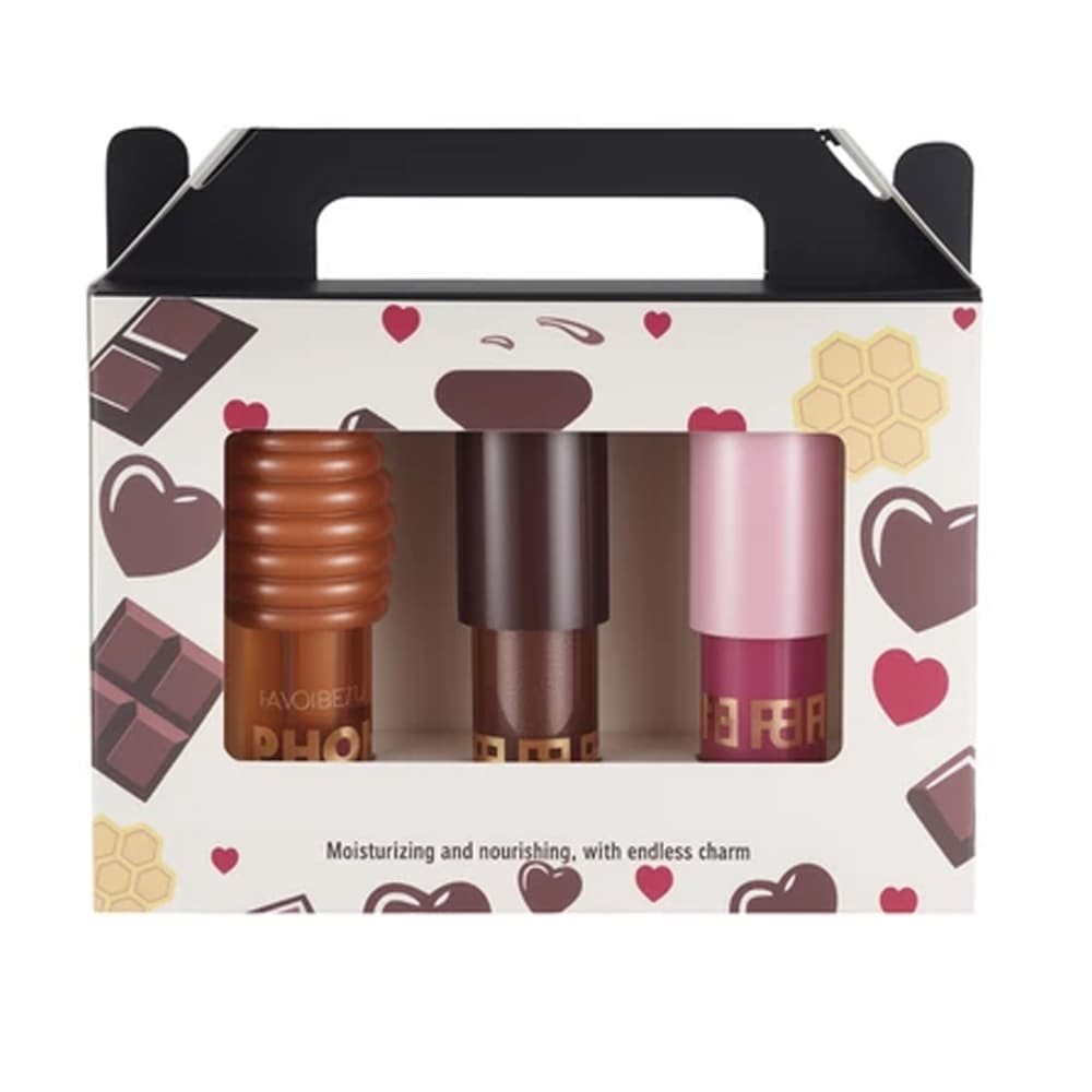 Kit 3 Gloss Lip Oil Shimmer Honey Chocolate Rosa Hidratante Brilho Intenso