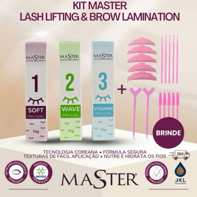 Kit Master Premium Passos 1 E 2 ou 1, 2 e 3 Brow Lamination Lash Lifting Cor Incolor